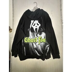 Ghost Face Black Horror Movie Halloween Scary Graphic Print Hoodie | Tag Sz: 3XL